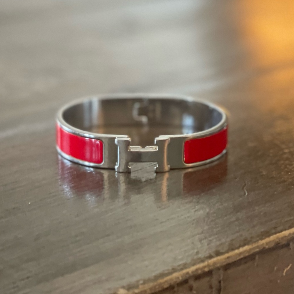 Hermes red bracelet